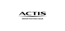 ACTIS Isolation : Solutions innovantes pour mieux isoler Logo ACTIS noir avec le slogan INNOVER POUR MIEUX ISOLER sur fond blanc.
