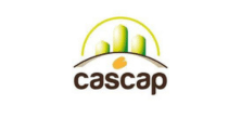 Logo Cascap : Logement Social et Soutien Communautaire Logo Cascap avec trois tours vertes, arche jaune et texte marron.
