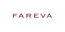 Fareva : Logo officiel du leader industriel français Logo Fareva bordeaux en lettres capitales sur fond blanc.