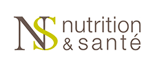 Logo Nutrition & Santé - Spécialiste de l'alimentation saine Logo Nutrition & Santé : monogramme NS marron et vert entrelacé avec texte nutrition & santé.