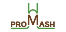 Logo Promash - Identité visuelle agricole marron et vert Logo PROMASH marron et vert avec icône de grain stylisée au centre.